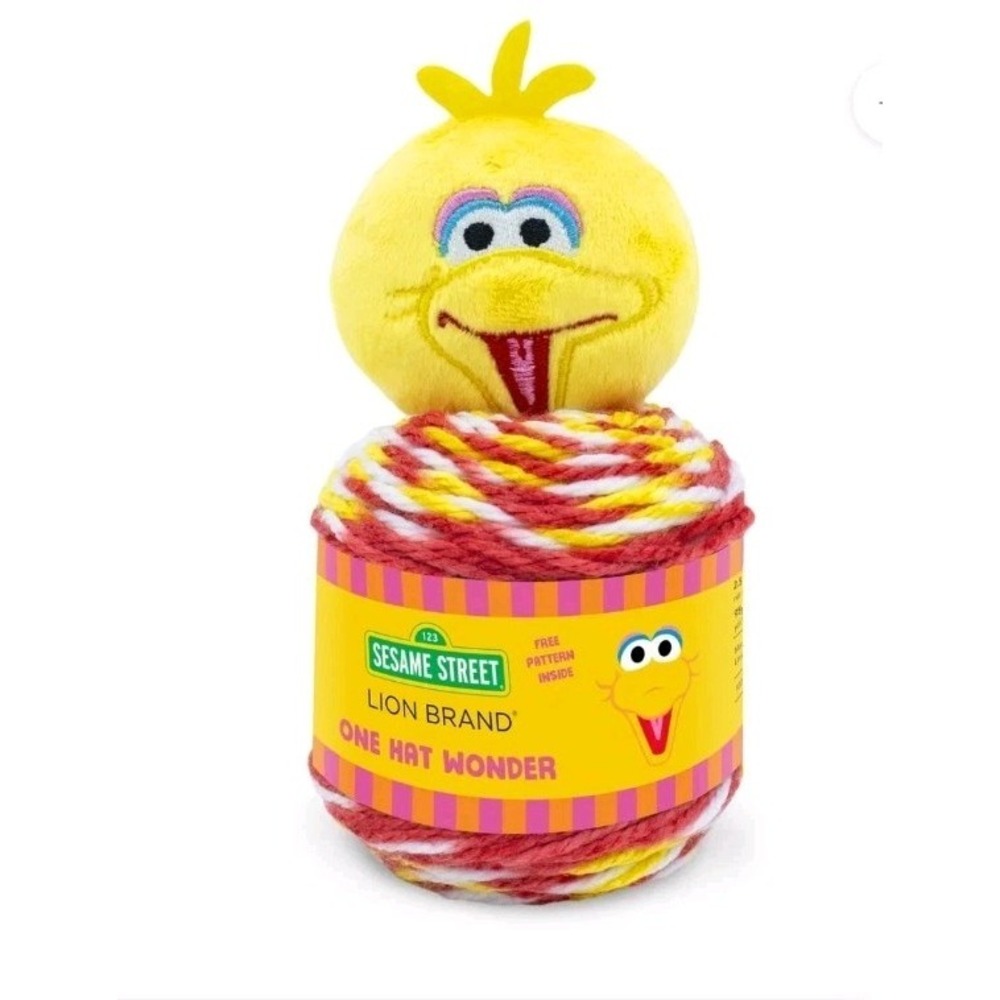 Lion Brand Sesame Street One Hat Wonder Big Bird Yarn with Plush Topper 3010